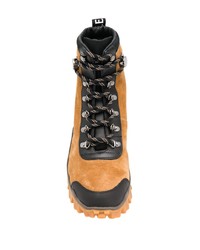 Женские светло-коричневые замшевые ботинки на шнуровке от Moncler