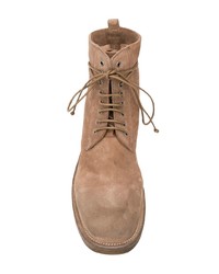 Женские светло-коричневые замшевые ботинки на шнуровке от Marsèll