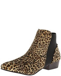 Светло-коричневые замшевые ботинки с леопардовым принтом