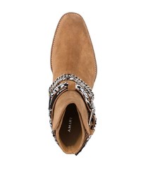 Мужские светло-коричневые замшевые ботинки челси с украшением от Amiri