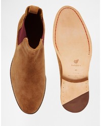 Мужские светло-коричневые замшевые ботинки челси