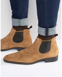 Мужские светло-коричневые замшевые ботинки челси от Dune