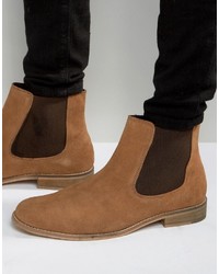 Мужские светло-коричневые замшевые ботинки челси от Dune