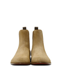 Мужские светло-коричневые замшевые ботинки челси от Christian Louboutin