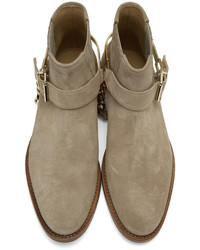Мужские светло-коричневые замшевые ботинки от Balmain