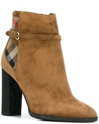 Женские светло-коричневые замшевые ботинки от Burberry