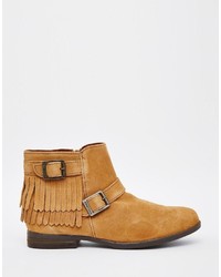 Женские светло-коричневые замшевые ботинки от Minnetonka