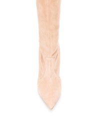 Светло-коричневые замшевые ботфорты от Casadei