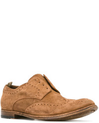 Женские светло-коричневые замшевые броги от Officine Creative