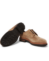 Светло-коричневые замшевые броги от Brunello Cucinelli