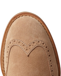 Светло-коричневые замшевые броги от Brunello Cucinelli