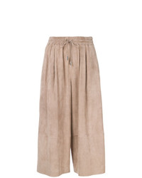 Светло-коричневые замшевые брюки-кюлоты от Desa 1972