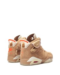 Мужские светло-коричневые замшевые высокие кеды от Jordan