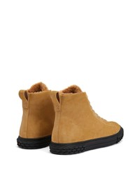 Мужские светло-коричневые замшевые высокие кеды от Giuseppe Zanotti