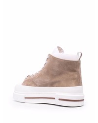 Мужские светло-коричневые замшевые высокие кеды от Eleventy