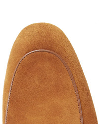 Мужские светло-коричневые замшевые лоферы от Gucci