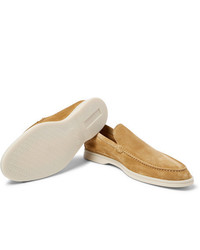 Мужские светло-коричневые замшевые лоферы от Loro Piana