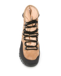 Женские светло-коричневые замшевые массивные ботинки на шнуровке от Premiata