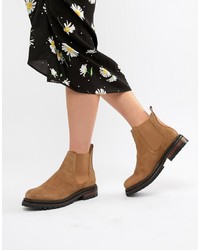 Женские светло-коричневые замшевые массивные ботинки челси от Hudson