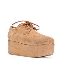 Женские светло-коричневые замшевые массивные оксфорды от Marsèll