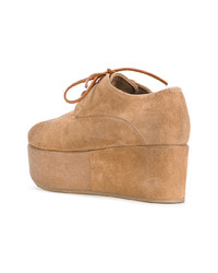 Женские светло-коричневые замшевые массивные оксфорды от Marsèll