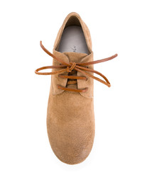 Женские светло-коричневые замшевые массивные оксфорды от Marsèll