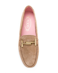 Женские светло-коричневые замшевые мокасины от Tod's