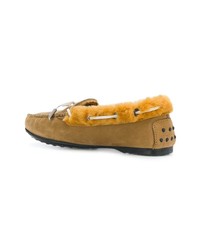 Женские светло-коричневые замшевые мокасины от Tod's