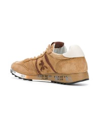 Мужские светло-коричневые замшевые низкие кеды от Premiata