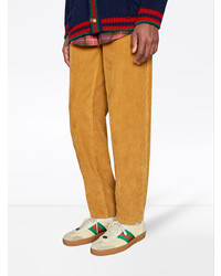 Мужские светло-коричневые замшевые низкие кеды от Gucci