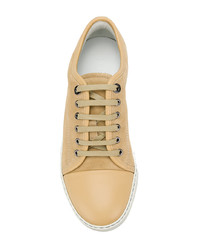 Мужские светло-коричневые замшевые низкие кеды от Lanvin