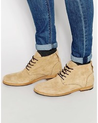 Мужские светло-коричневые замшевые повседневные ботинки