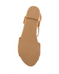 Светло-коричневые замшевые сандалии на плоской подошве от Mada-Emme