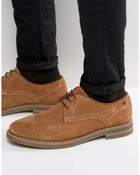 Светло-коричневые замшевые туфли дерби от Base London