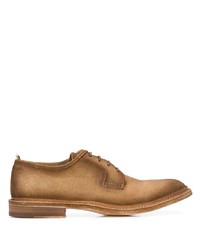 Светло-коричневые замшевые туфли дерби от Officine Creative