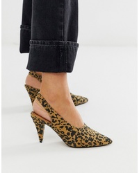Светло-коричневые замшевые туфли с леопардовым принтом от ASOS DESIGN