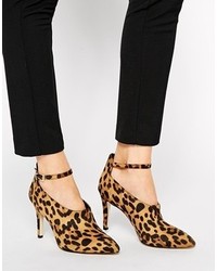 Светло-коричневые замшевые туфли с леопардовым принтом от Asos