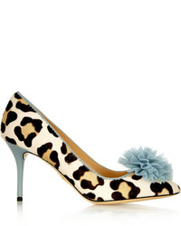 Светло-коричневые замшевые туфли с леопардовым принтом от Charlotte Olympia