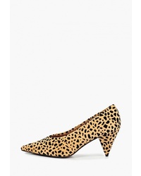 Светло-коричневые замшевые туфли с леопардовым принтом от Topshop