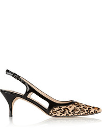 Светло-коричневые замшевые туфли с леопардовым принтом