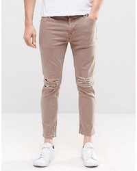 Мужские светло-коричневые зауженные джинсы от Asos