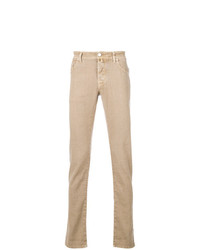 Мужские светло-коричневые зауженные джинсы от Jacob Cohen
