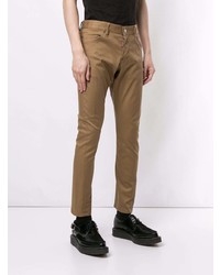 Мужские светло-коричневые зауженные джинсы от DSQUARED2
