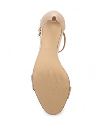 Светло-коричневые кожаные босоножки на каблуке от Aldo