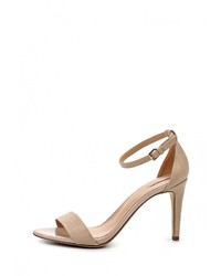 Светло-коричневые кожаные босоножки на каблуке от Aldo