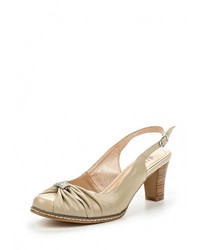 Светло-коричневые кожаные босоножки на каблуке от Ascalini
