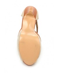 Светло-коричневые кожаные босоножки на каблуке от Benini
