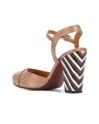 Светло-коричневые кожаные босоножки на каблуке от Chie Mihara