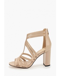 Светло-коричневые кожаные босоножки на каблуке от Diora.rim