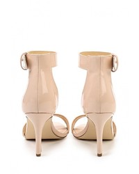 Светло-коричневые кожаные босоножки на каблуке от LOST INK